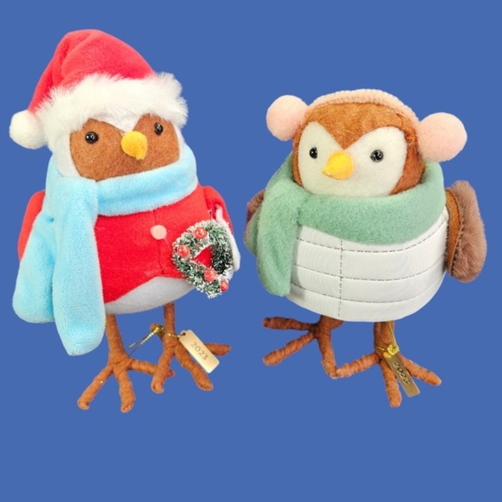 Spritz Crinkle and Wafer Featherly Friends Xmas and Winter Bird Felt Fabric 2023